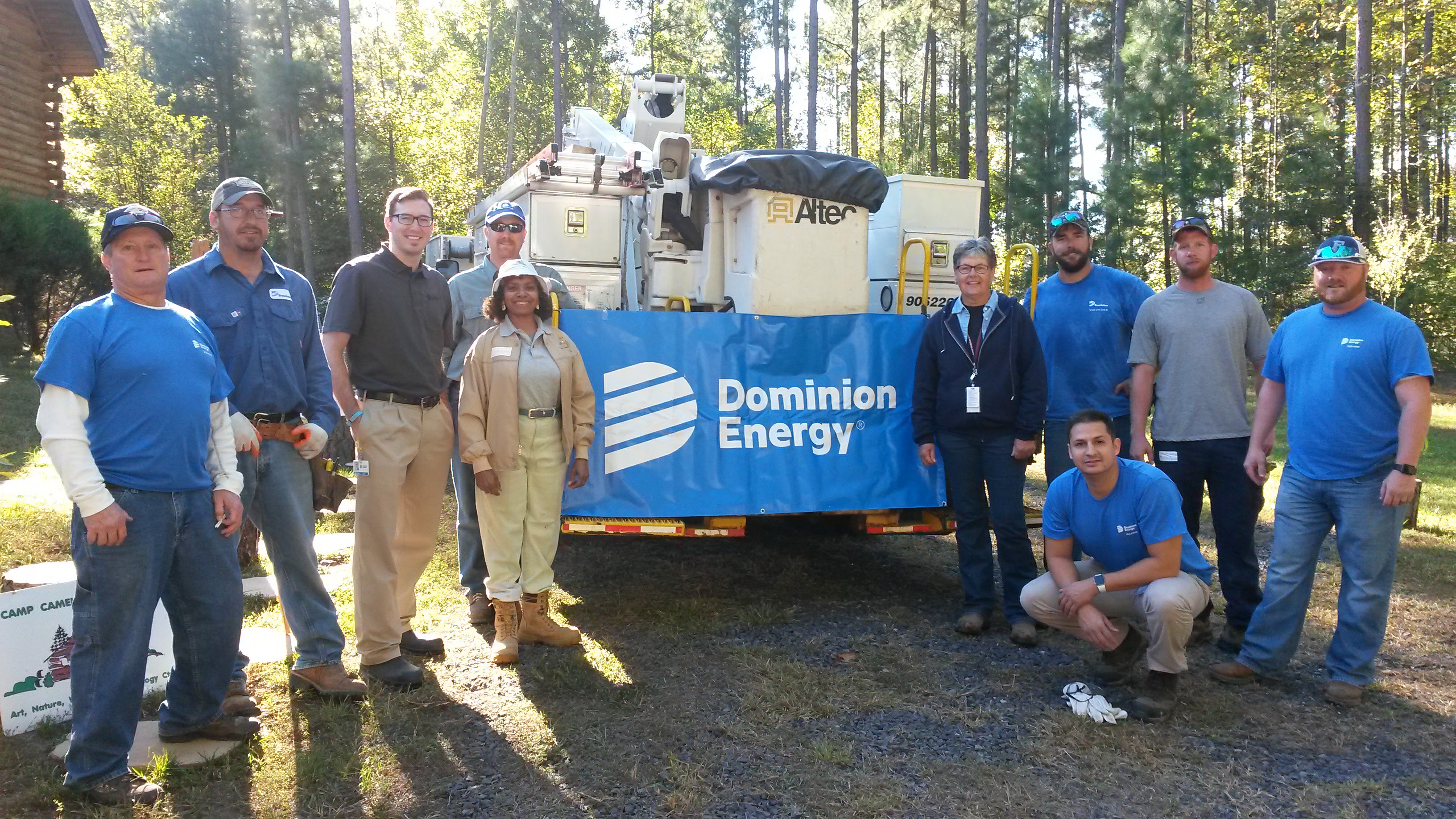 Dominion Energy Company provided a grant and employees to design, build and install three bridges across the Pine Forest Streams making the forest trails handicapped accessible for veterans and students.